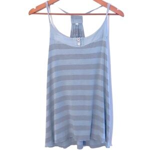 Blue Tattoo Racerback Striped Tank Top Size Medium